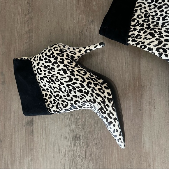 Marc Fisher Ltd. Fifily Snow Leopard Calf Hair Ankle Booties - Picture 5 of 11